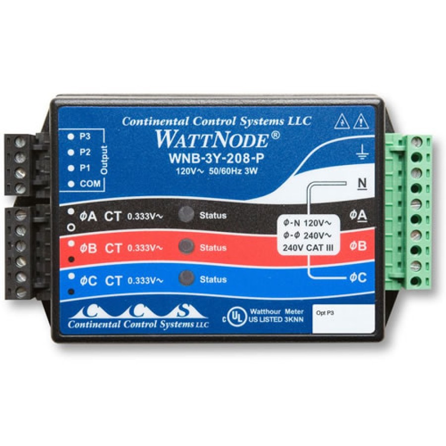 Onset T-WNB-3Y-208-P HOBO 208-240VAC, 2-/3-Branch Circuit WattNode/Wye/kWh Transducer Sensor