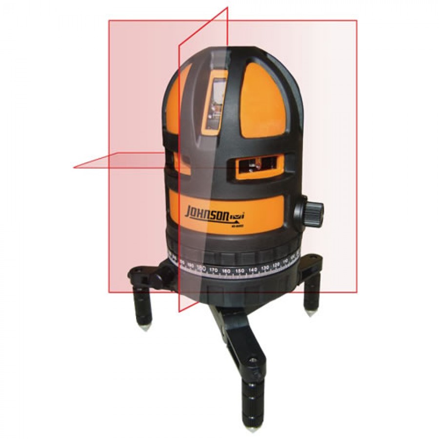 Johnson 40-6662 Self-Leveling Quad-Line® Cross-Line Laser with Plumb Beam