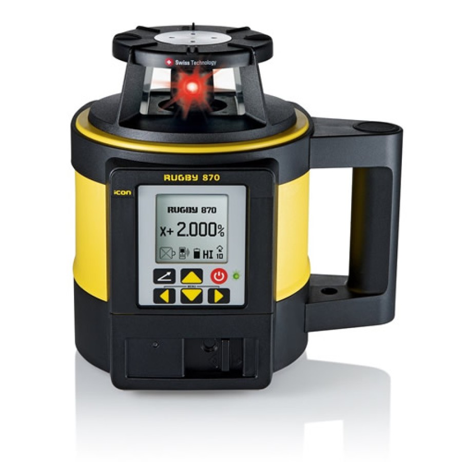 Leica Rugby 870 Rotary Laser Level With Rod Eye 180 Receiver